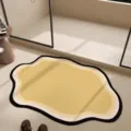 Diatomaceous earth irregular cloud floor mat, absorbent non-slip bathroom and kitchen rug. - Chat Bubble