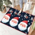 Christmas door mat detail view showcasing Santa face design and festive holiday atmosphere. - Christmas G 08