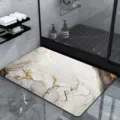 Luxury marble pattern diatom mud bath mat, highly absorbent, quick-drying and anti-slip for bathroom. - Stone Pattern 006