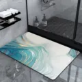 Luxury Diatomaceous Earth Bath Mat Absorbent Quick Dry Non-Slip Bathroom Floor Mat Rug - Custom Size [Diatom Mud] / Stone Pattern 009