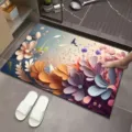 3D floral diatomite absorbent bath mat non-slip quick drying floor rug for bathroom - New Style 10