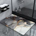 Luxury marble pattern diatomaceous earth bath mat quick drying anti slip bathroom rug - Stone Pattern 001