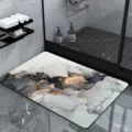 Luxury marble pattern diatomaceous earth bath mat, quick drying non slip floor rug for home. - Stone Pattern 002