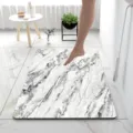 Tapis de bain en terre de diatomée motif marbre, tapis de sol absorbant antidérapant. - Nouveau Style 1