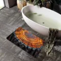 Tappeto da bagno venatura legno, tappetino antiscivolo assorbente in velluto per doccia. - HRDMW-5