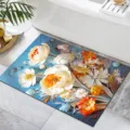 Close-up detail of the 3D visual floral bath mat showing vibrant flower relief pattern. - 3D Flower Floor Mats - 8