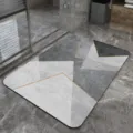 Modern minimalist diatomaceous earth bath mat absorbent anti-slip floor mat for bathroom - Simple Triangles