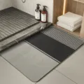 Modern minimalist bath mat for bathroom floor, absorbent non-slip diatomaceous earth rug. - 40*60cm / Simple Stripes