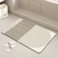 Absorbierende Kieselgur Badematte mit minimalistischem geometrischem Muster fuer Bad. - Wabi-Sabi — Zwillingsgipfel