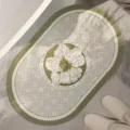 Tapis de bain souple en terre de diatomée absorbant antidérapant pour salle de bain - 40*60cm (Terre de Diatomées) / Charme de fleur style A