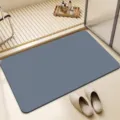 Einfarbige Kieselgur Badematte, rutschfeste und saugfähige weiche Fußmatte Variante - 50*80cm / Graublau - Rechteck