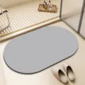Graue Ovale Kieselgur Badematte Rutschfeste Absorbierende Bodenmatte fuer Badezimmer - 50*80cm / Hellgrau - Oval