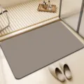Absorbierende rutschfeste Kieselgur Badvorleger, einfarbige moderne Fußmatte für den Eingang. - 50*80cm / Kaffeebraun - Rechteckig