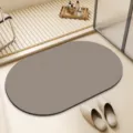 Einsteigermatte aus Kieselgur, graue saugfähige rutschfeste Badematte für Badezimmer - 50*80cm / Kaffeebraun - Oval