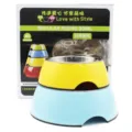 Gamelle double pour animaux avec interieur en acier inoxydable et base en plastique. - Bol ordinaire M / Couleur Aléatoire
