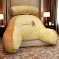 Cuscino da letto ergonomico per lettura con poggiatesta e braccioli, supporto lombare in lattice. - Giallo capibara / Set schienale e poggiatesta grande