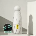 Mini parapluie capsule pliable en cinq, protection UV compacte parapluie de soleil femme. - Parapluie Cinq Plis + Boîte Capsule / Blanc Cassé
