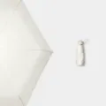 Parapluie capsule pliable en cinq, parasol mini compact de protection UV en couleur blanc lune. - Parapluie 5 plis avec housse en tissu / Blanc Cassé