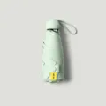 Mini parapluie capsule pliable en cinq parties protection UV parasol vert clair compact - Parapluie 5 plis avec housse en tissu / Noir Jade