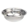 Stainless steel pet bowl for dogs and cats, durable metal feeding dish, silver food water basin. - 16.6cm
