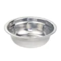 Stainless steel pet bowl durable metal feeding dish for cats and dogs silver color SKU - 13cm