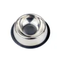 Stainless steel pet dog bowl with non-slip rubber base for daily pets feeding use. - 16cm