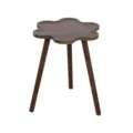 Tavolino vintage in legno a forma di fiore piccolo tavolino da salotto per balcone di casa. - 40x40x50cm / Noce Scuro - Forma di Petalo