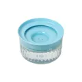 Transparent pet water bowl with anti-splash floating disc, blue and clear dog drinking cup. - Blue
