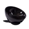 Black slanted pet food bowl with non-slip mat, elevated ceramic cat and dog feeding bowl. - S / Black