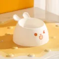 Cute rabbit ear pet cat bowl with elevated design for comfortable feeding, stylish white ceramic. - White Plastic Bowl / White