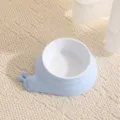 Sky blue pet cat dog bowl, cute anti-slip elevated food water feeding dish for puppy. - Plastic Bowl / Blue