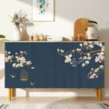 Schrank Staubschutz Vorhang Schuhschrank Klettverschluss Stoffabdeckung für Küche - Chinesischer Blumen- und Vogelstil