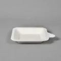 Disposable paper pet bowl 4 inch square feeding dish for cats and dogs outdoor use - 4-Inch Thickened White Small Square Plate