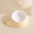 Cute snail pet bowl, anti-slip cat and dog food bowl, light beige variant, pet feeding supply. - Plastic Bowl / Beige