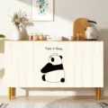 Schrank Staubvorhang, minimalistischer Panda Druck Schuhschrank Abdeckung, Wohndeko. - Panda