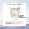 Cesta de ropa grande de plástico con diseño perforado, organizador duradero para juguetes y ropa. - Caqui