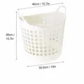 Cesta para ropa sucia de plástico blanco con asas dobles organizador de hogar para ropa y juguetes - Blanco (compra 1 y llévate 1 gratis) pack de 2