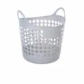 Cesta de ropa de plástico para almacenamiento, contenedor duradero con asas para el hogar. - Gris claro (compra 1 y llévate 1 gratis) pack de 2
