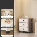 Coffee color 3-tier plastic drawer storage cabinet, compact desktop organizer for bedroom. - 3-Layer / Tea Cypress Brown