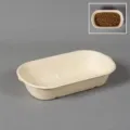 Disposable single grid pet bowl 850ml for cats and dogs, eco-friendly pulp feeding dish. - 850ml Single Compartment Bowl
