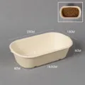 Disposable 1000ml single grid pet bowl for dogs and cats, eco-friendly pulp feeding dish. - 1000ml Single Compartment Bowl
