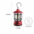 Lanterna da campeggio LED da esterno ricaricabile vintage portatile luce d'emergenza - Modello ricaricabile / Rosso Hurley
