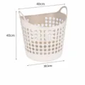 Kunststof wasmand met uitgesneden ontwerp, duurzame opbergmand voor kleding en speelgoed. - Khaki opvouwbare babybadje