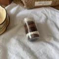 High elastic hair ties set in a clear cylinder, multi-color brown and white scrunchies. - High Elasticity (Pack of 6 Items) / Coffee Series