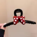 Süße gepunktete Schleife Haarklammer für Damen, süßer rot-schwarzer Haargriff Kopfschmuck. - 1# Schwarz Haarkralle Groß (13cm)