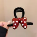 Süße Punkte Schleife Haarklammer, schwarze Haarklammer mit rotem Bogen für tägliches Styling. - 2# Schwarz Haarkralle Klein (8cm)