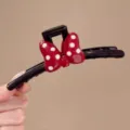 Süße gepunktete Schleife Haarklammer für Damen, süße schwarze Haarklammer für trendige Frisuren. - 3# Gerade Haarkralle Groß (13cm)