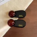 Koreanischer runder Ball Haarklammer Seitenklammer dunkelbraun Haarschmuck Damen neu - M85-7# Klassisch Schwarz Kugel Stil / 2 Stück/Set