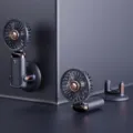 Mini ventilatore portatile a mano con 5 velocità, ventilatore da scrivania ricaricabile blu. - Stile Potenziato / Blu