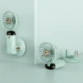 Ventilatore portatile verde menta con 5 velocità e display digitale per la batteria. - Stile Potenziato / Verde